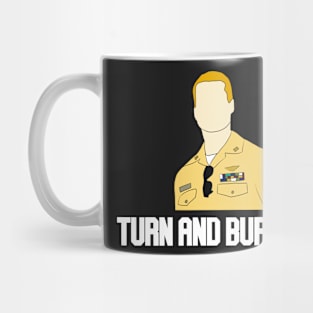 turn and burn baby hangman black Mug